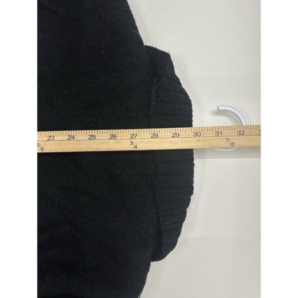 Specialty House Womens Sweater Cape One Size Black Brown Single Button Fringe - Picture 9 of 10